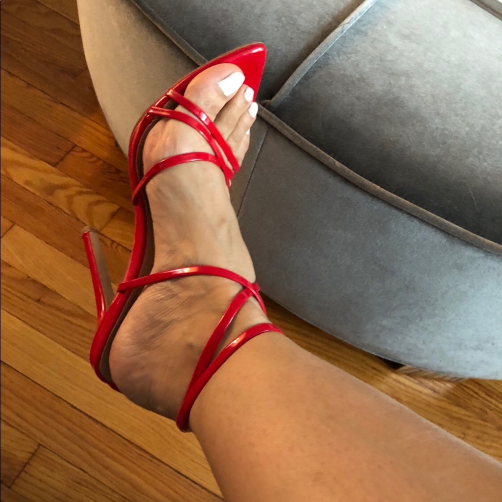 Ego Brand- red patent leather pointed heels